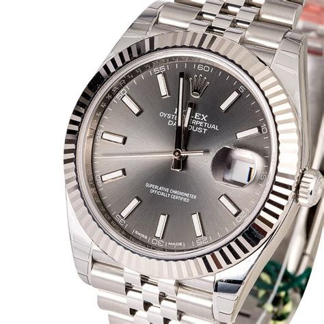 dayjust rolex 42 mm rhodium dial for sale|Rolex Datejust rhodium dial review.